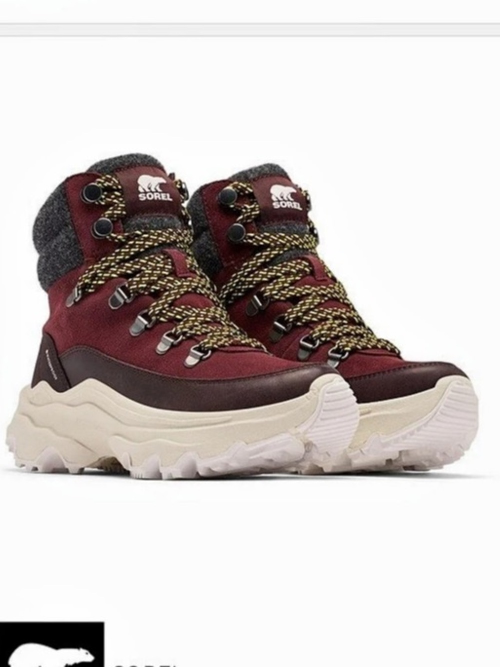 Sorel NWOT Kinetic Breakthru Conquest Waterproof Women’s Boots in Burgundy